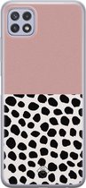 Casimoda® hoesje - Geschikt voor Samsung A22 5G - Stippen roze - Backcover - Siliconen/TPU - Roze