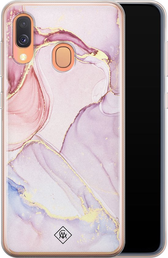 Coque Samsung Galaxy A40 - Ciel violet - Violet - Coque en Siliconen pour téléphone - Marbre - Casimoda