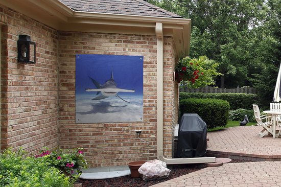 Un requin marteau dans une mer claire au fond affiche de jardin 100x100 cm - Toile de jardin / Toile d'extérieur / Peintures pour l'extérieur (décoration de jardin)