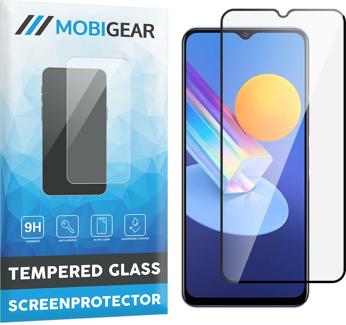 Mobigear Screenprotector geschikt voor Vivo Y52 Glazen | Mobigear Premium Screenprotector - Case Friendly - Zwart