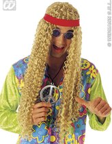 Widmann - Costume Hippie - Perruque Hippie avec bandeau - Blonde - Déguisements - Déguisements