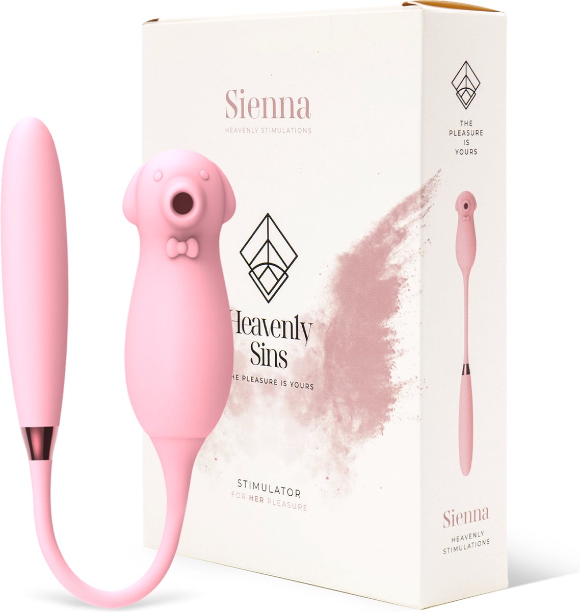 Heavenly Sins - Sienna - Clitoris en G-spot Stimulator voor Vrouwen - Luchtdruk Vibrator - Verwarmd - Roze