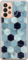 Casimoda® hoesje - Geschikt voor Samsung A23 - Blue Cubes - Backcover - Siliconen/TPU - Blauw