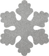 2x Zilveren sneeuwvlokken 25 cm - hangdecoratie / boomversiering zilver
