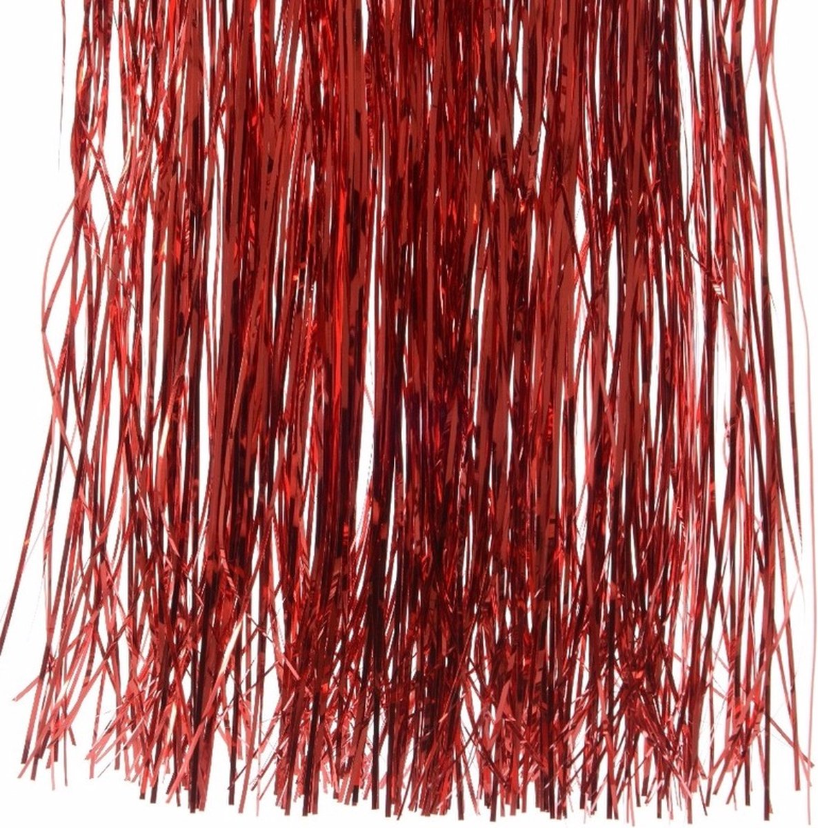 2x Kerstversiering folie engelenhaar rood -