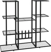 vidaXL - Bloemenstandaard - 94,5x25x89 - cm - ijzer - zwart