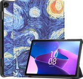 Case2go - Tablet hoes geschikt voor Lenovo Tab M10 (3e generatie) (TB328FU, TB328XU) - 10.1 inch - Tri-Fold Book Case met Auto/Wake functie - Sterrenhemel
