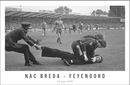 Walljar - NAC Breda - Feyenoord '74 - Zwart wit poster