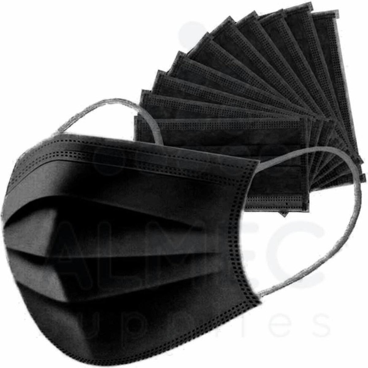 Savomec® mondmasker zwart - textiel luchtfilter, beschermingsgraad 90-95% - 10 stuks