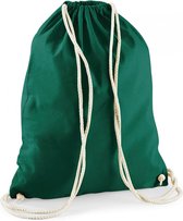 Sac de sport/natation/festival vert foncé avec cordon de serrage 46 x 37 cm en 100% coton - Sacs de sport Kinder