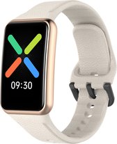 Siliconen Smartwatch bandje - Geschikt voor Oppo Watch Free siliconen bandje - zandwit - Strap-it Horlogeband / Polsband / Armband - Watch Free