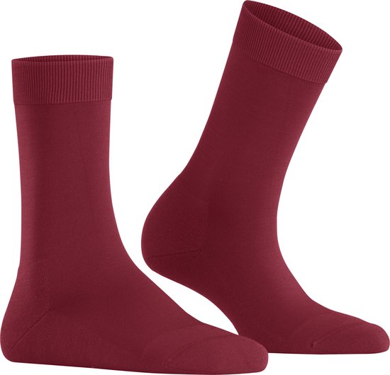FALKE ClimaWool Renforcé Sans Motif Respirant Chaud Sec Écologique Élégant Durable Lyocell Laine Vierge Rouge Femmes Chaussettes - Taille 37-38