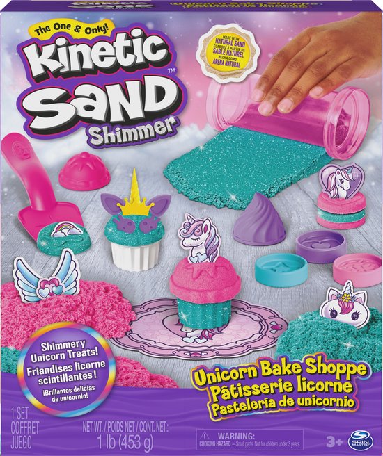 Kinetic Sand Shimmer - Speelzand - Eenhoorn Bakkerij Set - 2 Kleuren - 453g - Sensorisch Speelgoed