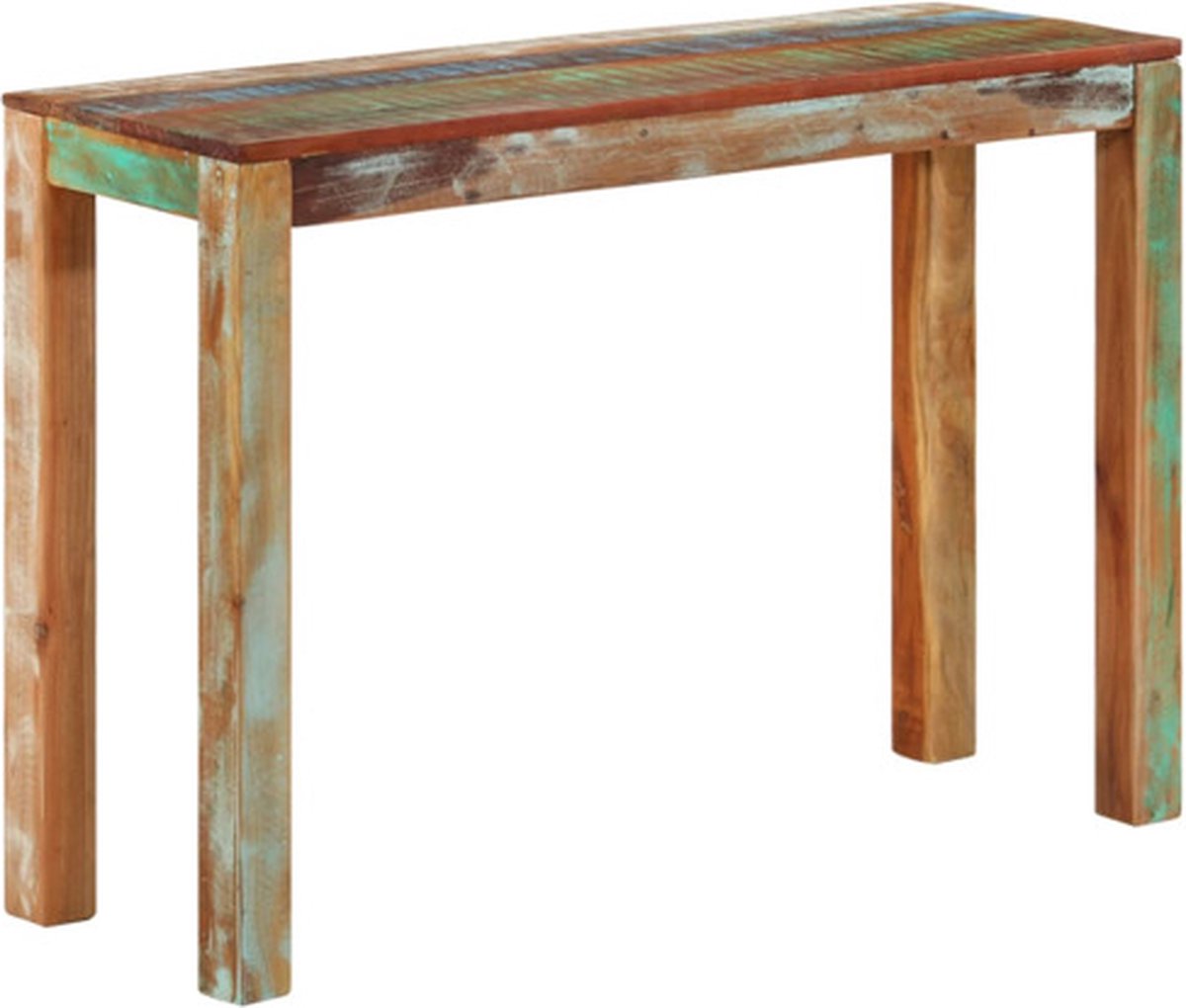 vidaXL Wandtafel - 110x35x76 - cm - massief - gerecycled - hout Meerkleurig
