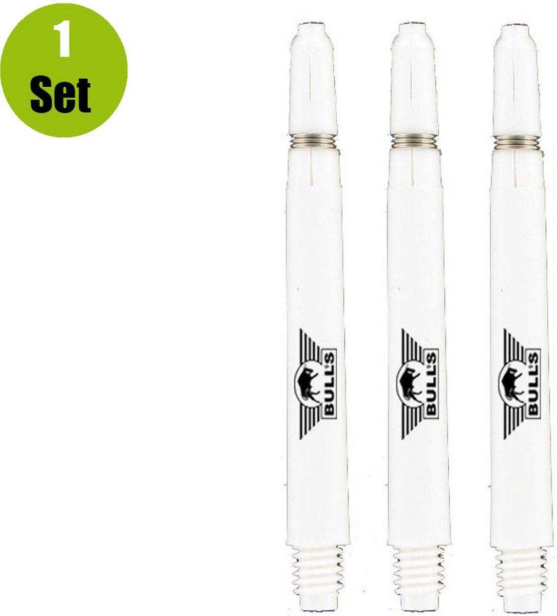 Bulls Nylon Dart Shafts - Wit - X-Short - (1 Set)