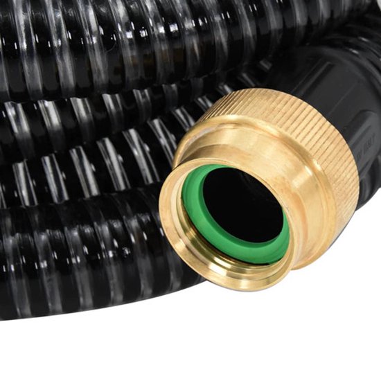 Tuyau d'aspiration vidaXL 3 m PVC noir avec raccords en laiton