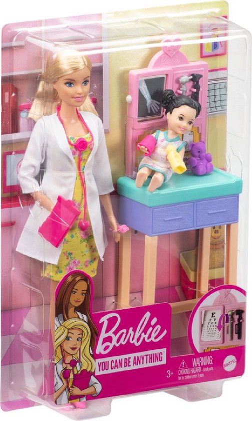 Poupée Barbie Fitness Blonde – Haut Sport Rose Amovible, Pantalon Yoga Bleu Tie-Dye, 22 Points D’Articulation – HRH27