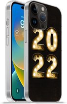 Geschikt voorApple Iphone 14 Pro - Softcase hoesje - Oudejaarsavond - Nieuwjaar - 2022 - Siliconen Telefoonhoesje