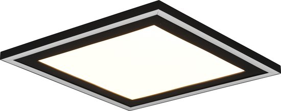 LED Plafondlamp - Plafondverlichting - Trion Coman - 24.5W - Warm Wit 3000K - Vierkant - Mat Zwart - Kunststof