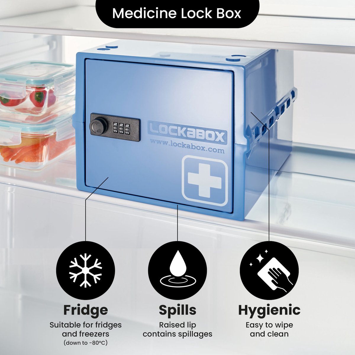 Armoire à pharmacie verrouillable Lockabox One™ - Opbergbox avec serrure à  combinaison