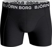 Björn Borg boxershorts Essential ( 5-pack) - Cotton Stretch boxers normale lengte - zwart met groen en print - Maat: S