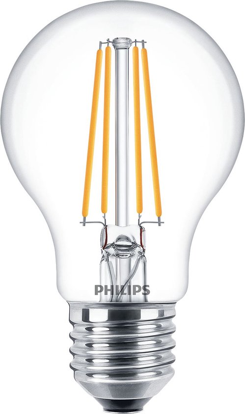 Hinder Onderscheid onregelmatig Philips energiezuinige LED Lamp Transparant - 60 W - E27 - warmwit licht -  6 stuks -... | bol.com