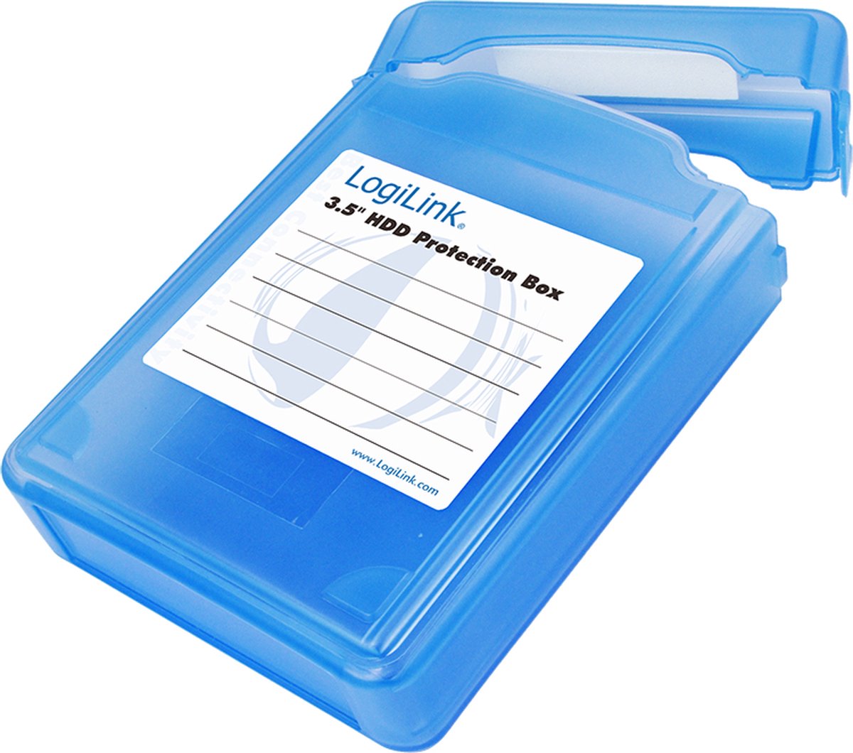 Afsluitbare bescherm box voor 3,5'' HDD / blauw