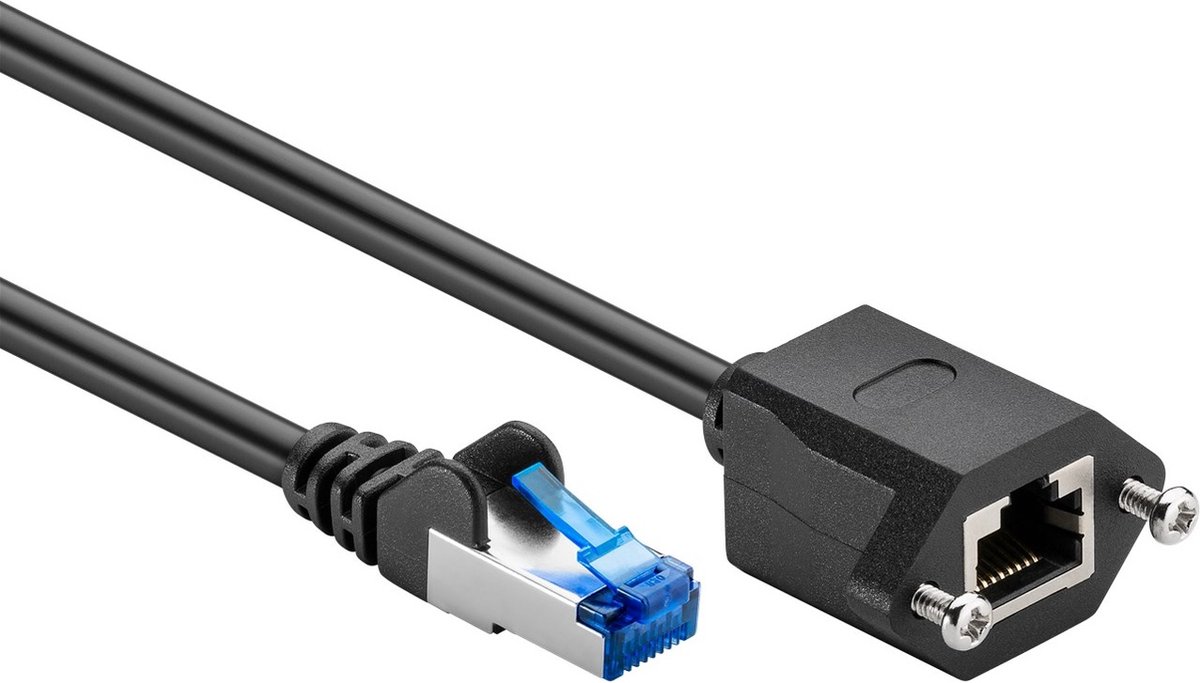 Goobay - S/FTP netwerk verlengkabel CAT6a - Zwart - 2 meter