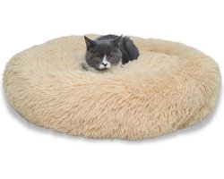 Topmast Fluffy Donut - Dierenmand - Donut Hondenmand - Beige - 80 cm