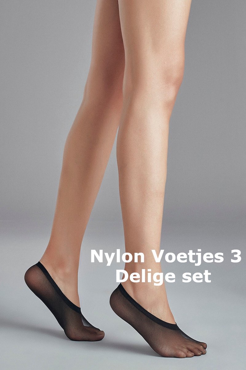 Penti Dames Kousenvoetjes Nylon 3 Paar - ZWART - Maat 37-40
