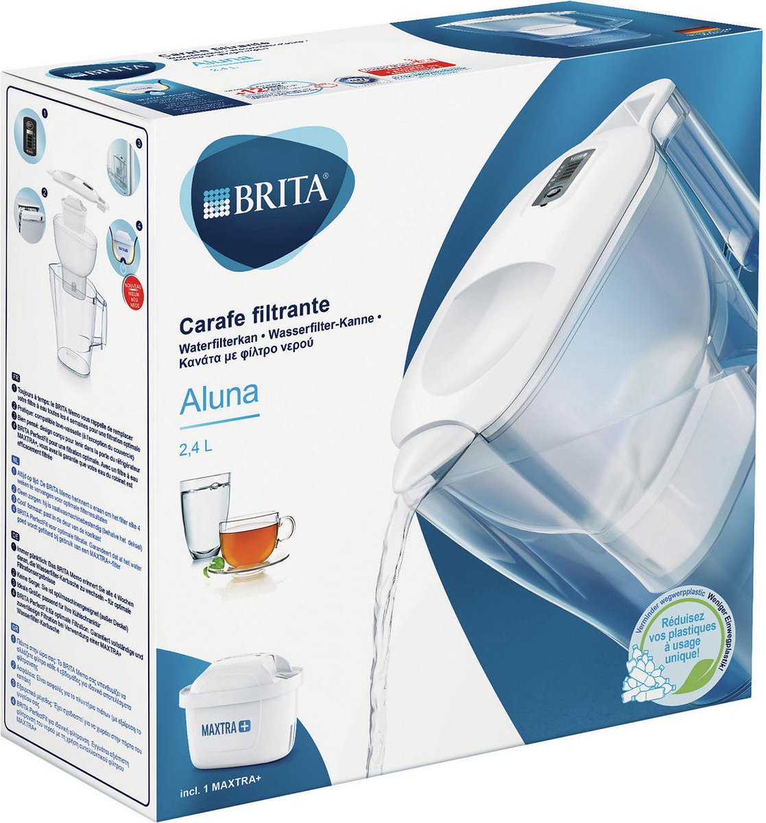 Carafe filtrante Brita Aluna Cool white - 2.4L | bol.com