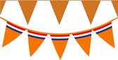 Bellatio Decorations - Oranje Holland vlaggenlijnen - 6x stuks van 10 meter - 2 soorten plastic vlaggetjes