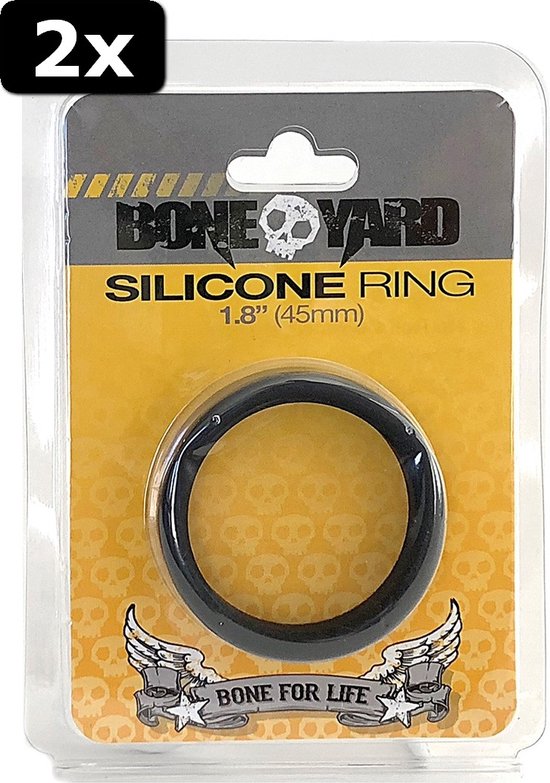 2x Silicone Ring Black 45mm