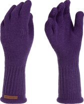Knit Factory Lana Gebreide Dames Handschoenen - Gebreide winter handschoenen - Paarse handschoenen - Polswarmers - Purple - One Size