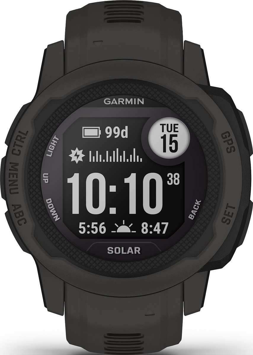 Garmin Instinct 2S Solar - Sporthorloge met GPS - Smartwatch voor heren - Zon Oplaadbaar - 40mm - Graphite