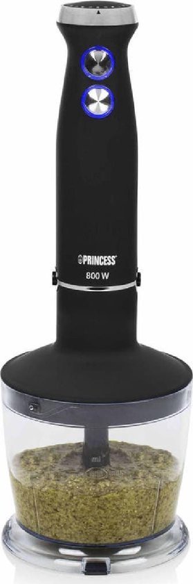 Princess 221220 Staafmixer - Staafmixer set - 800W - 4-in-1 - Hand blender - Inclusief hakmolen, garde en mengbeker - Princess