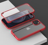 Mobiq - Rugged 360 Graden Full Body iPhone 14 Pro Hoesje - rood