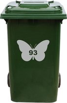 Autocollant Kliko / Autocollant poubelle - Papillon - Numéro 93 - 14x21 - Grijs clair