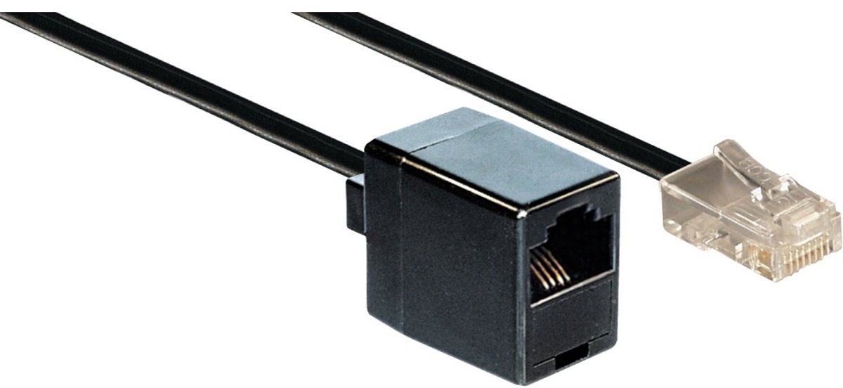 RJ45 - RJ45 4-aderige ISDN telefoon verlengkabel / zwart - 5 meter