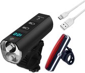 Fietsverlichting Pro Sport Lights USB Oplaadbaar - 1300 & 120 Lumen - Racefiets/Mountainbike - Led Fietslampen set - Koplamp & Achterlicht