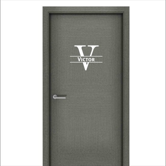 Sticker pour porte avec nom - Victor - Wit