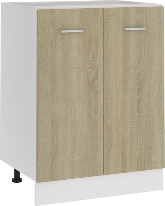 vidaXL Keukenwandkast Kalmar bewerkt hout sonoma eikenkleurig, keuken wandmeubel, kast voor keukenwand, wandkasten met deur, gemonteerde wandkast