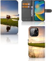 Smartphone Hoesje iPhone 14 Pro Flip Case Koe