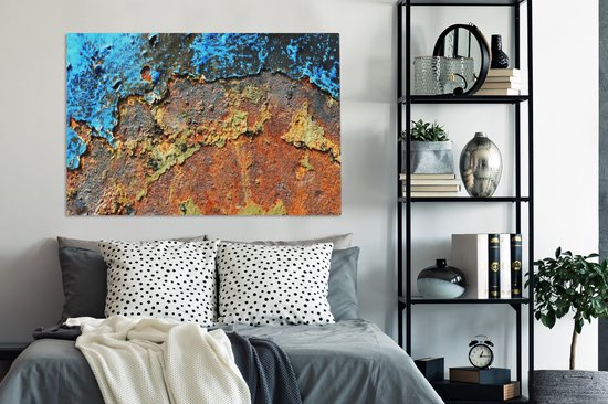 Toile Peinture Rouille - Métal - Fer - Industriel - 140x90 cm - Décoration murale