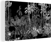 Canvas Schilderij Palm - Jungle - Tropical - 90x60 cm - Wanddecoratie