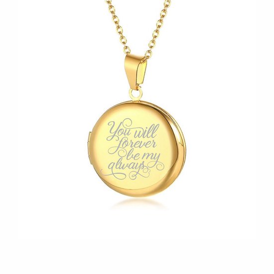 Pendentif Photo Avec Chaîne Et Gravure - Rond - You Will Forever Be My Always