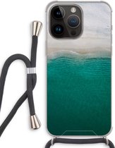 Case Company® - Hoesje met koord geschikt voor iPhone 14 Pro Max hoesje met Koord - Stranded - Telefoonhoesje met Zwart Koord - Extra Bescherming aan alle Kanten en Over de Schermrand