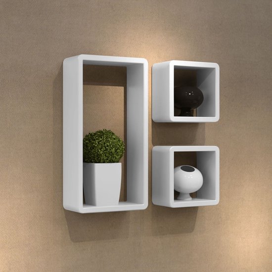 Prolenta Premium - Ensemble d'étagères en forme de cube 3 pièces - Étagères  murales -... | bol