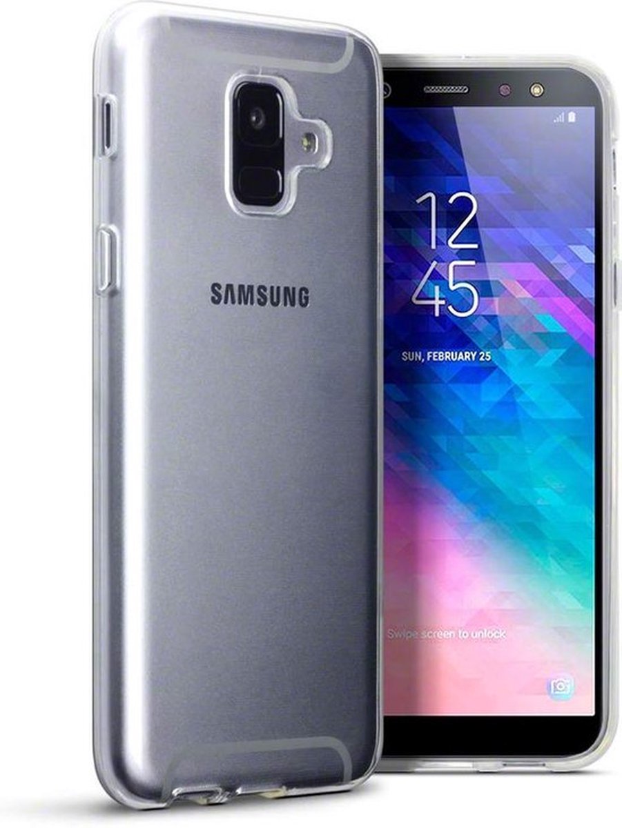 HB Hoesje Geschikt voor Samsung Galaxy A6 Plus - Siliconen Back Cover - Transparant