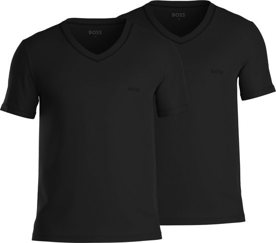HUGO BOSS Comfort T-shirts relaxed fit (2-pack) - heren T-shirts V-hals - zwart - Maat: S